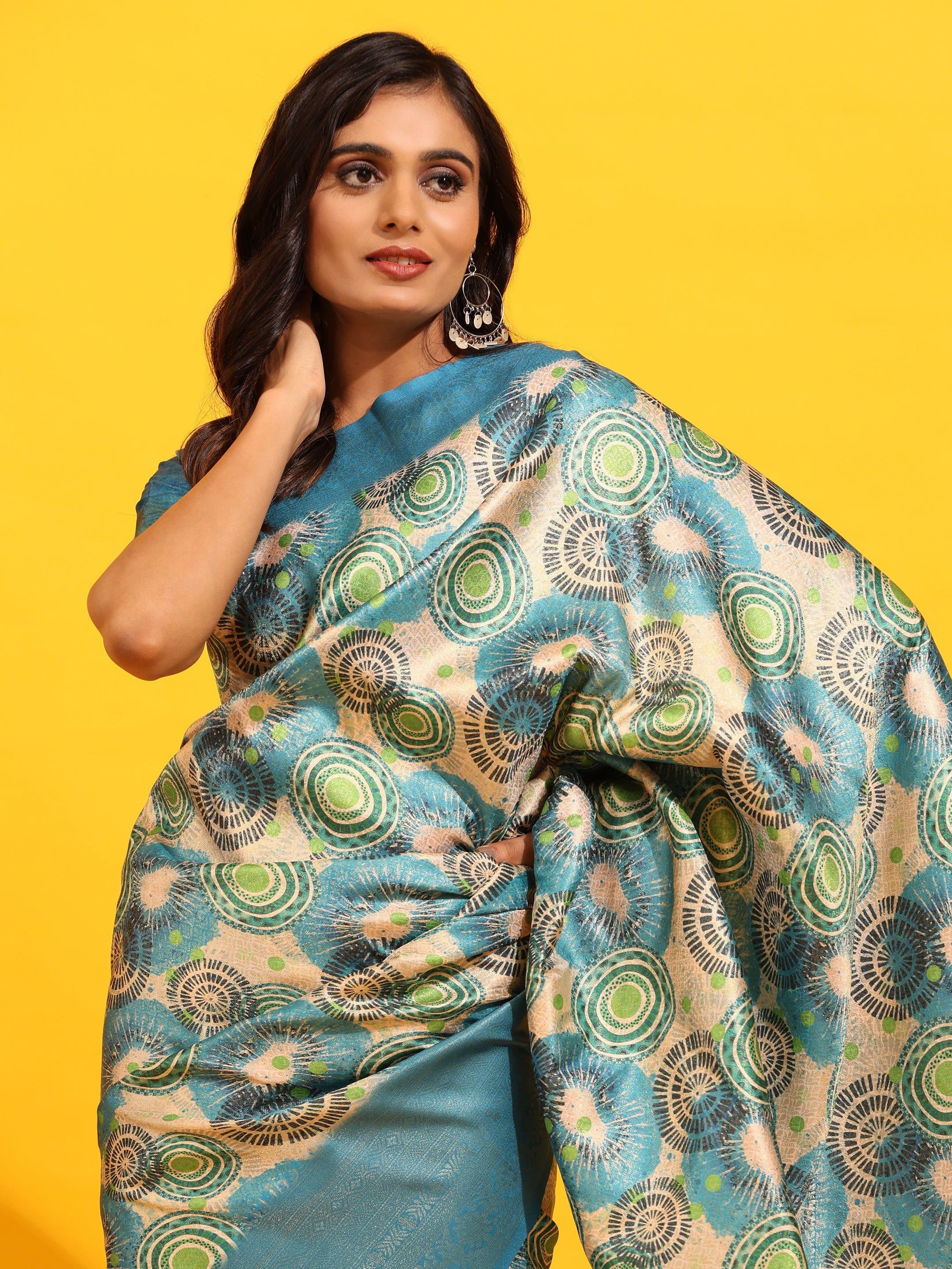 Kanchipuram Pattu Digital Print Silk Saree