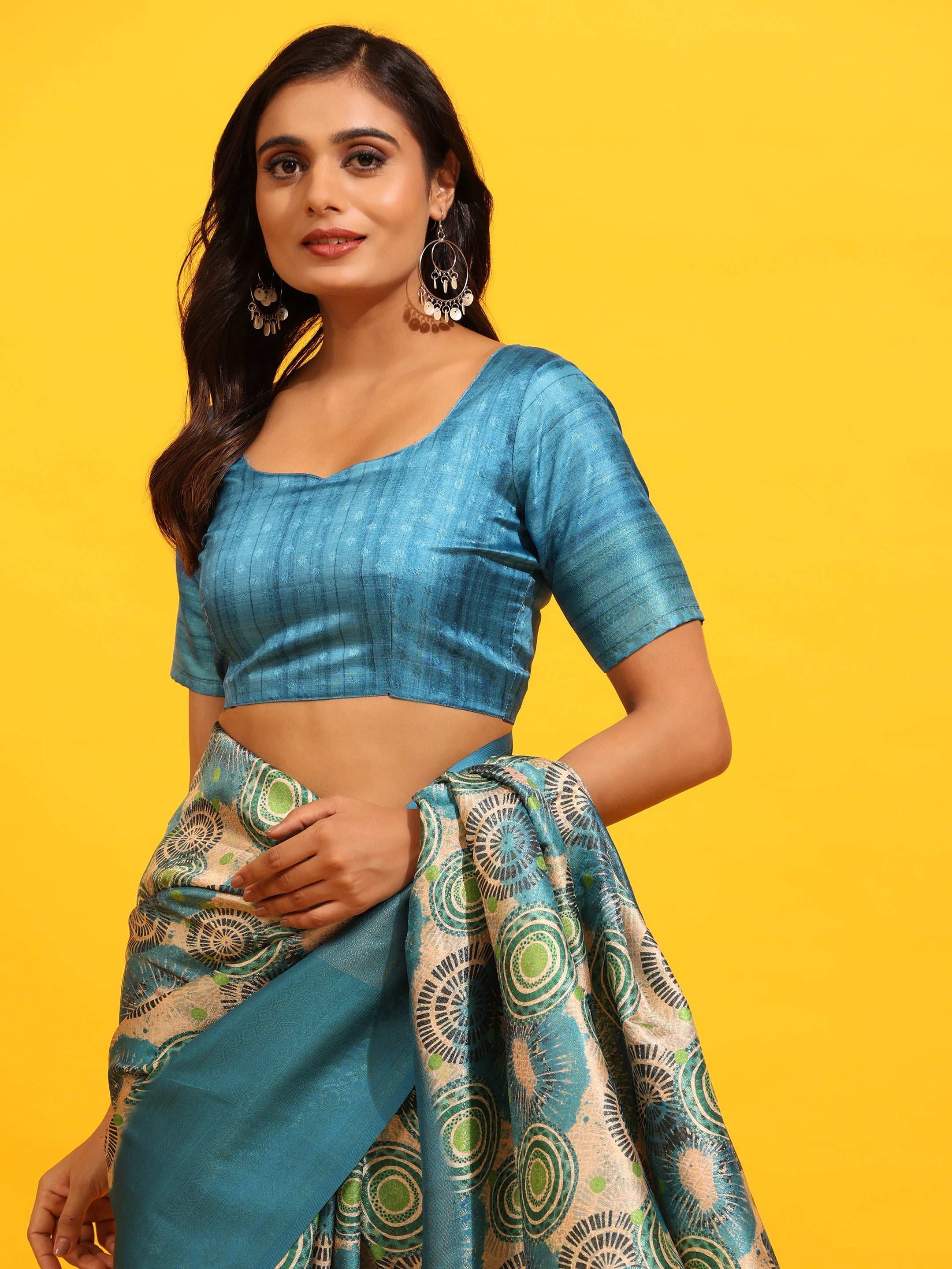 Kanchipuram Pattu Digital Print Silk Saree