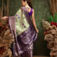 Kanjivaram Floral Printed Stunned Motifs Zari Woven Saree With Tassels