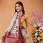 Kanjivaram Floral Printed Stunned Motifs Zari Woven Saree With Tassels