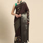 Kanchipuram Pattu Silk Floral Printed Zari Woven Border Saree