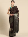 Kanchipuram Pattu Silk Floral Printed Zari Woven Border Saree