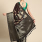 Kanchipuram Pattu Silk Floral Printed Zari Woven Border Saree