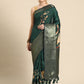 Kanchipuram Pattu Silk Floral Printed Zari Woven Border Saree