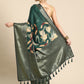 Kanchipuram Pattu Silk Floral Printed Zari Woven Border Saree