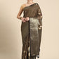 Kanchipuram Pattu Silk Floral Printed Zari Woven Border Saree