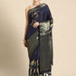 Kanchipuram Pattu Silk Floral Printed Zari Woven Border Saree