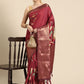 Kanchipuram Pattu Silk Floral Printed Zari Woven Border Saree