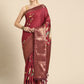 Kanchipuram Pattu Silk Floral Printed Zari Woven Border Saree