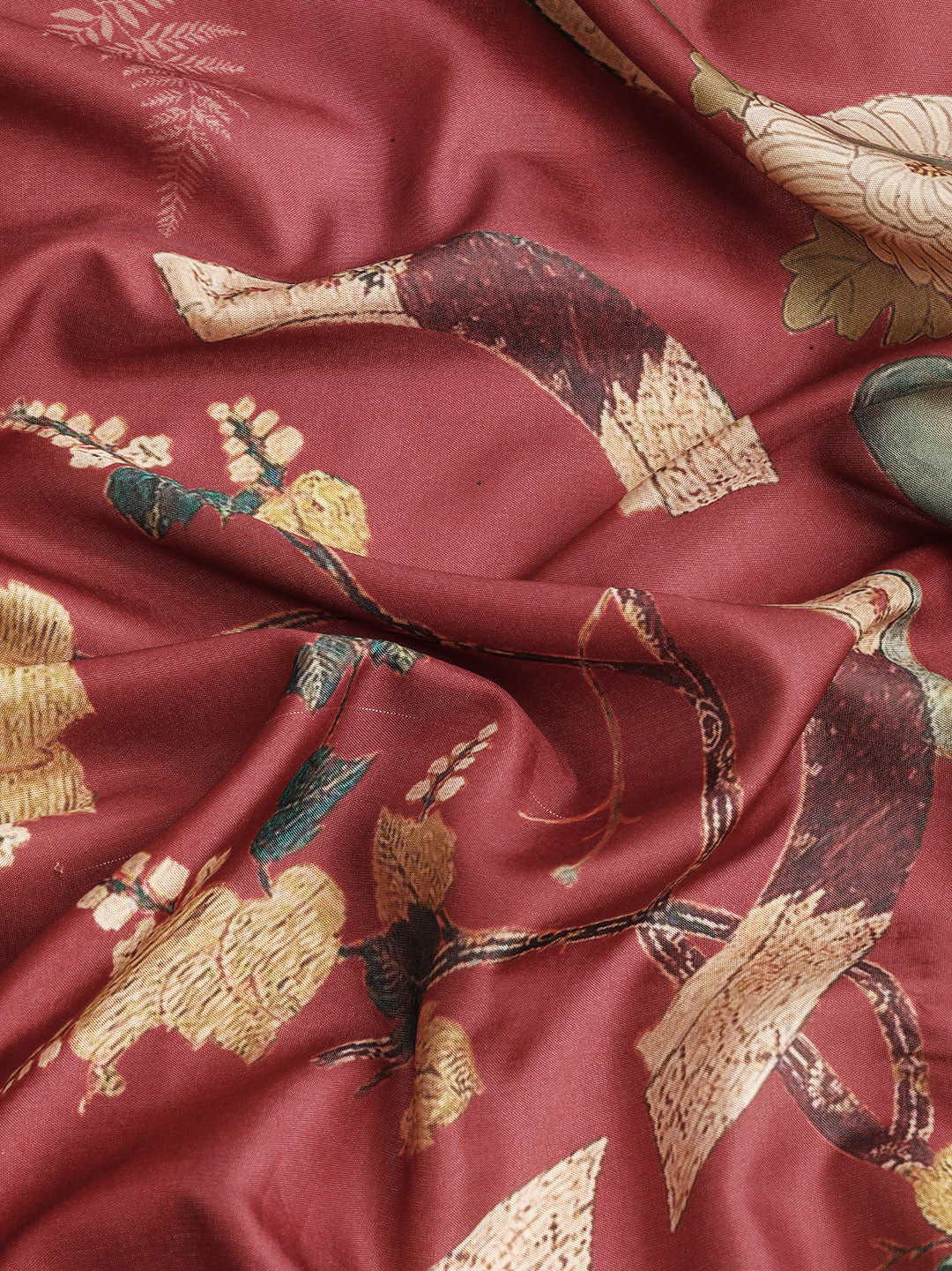 Kanchipuram Pattu Silk Floral Printed Zari Woven Border Saree