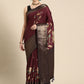 Kanchipuram Pattu Silk Floral Printed Zari Woven Border Saree