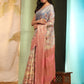 Cotton Blend Floral Printed Zari Woven Saree