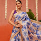 Banarasi Kotha Digital Printed Saree With Zari Border