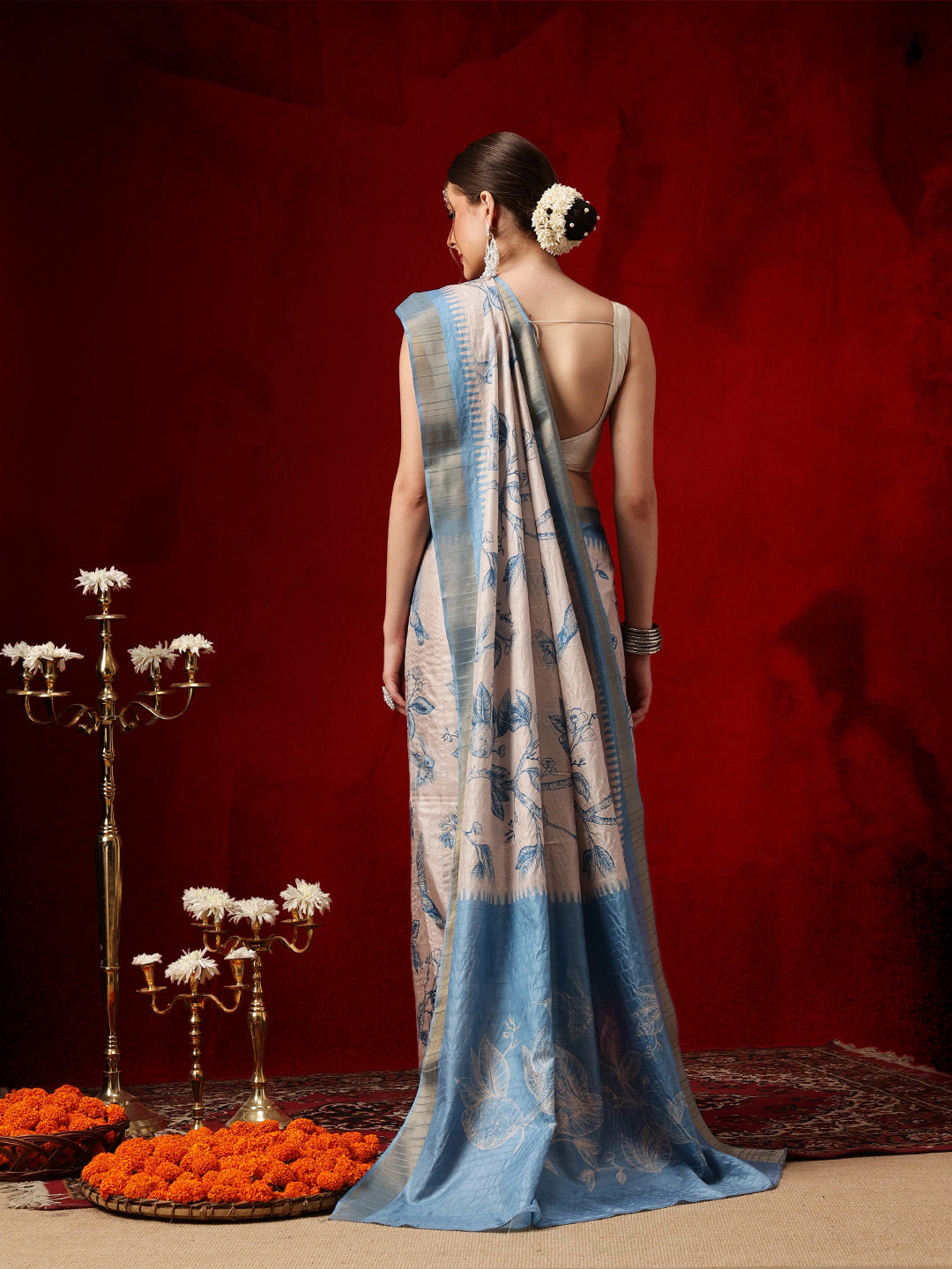 Banarasi Kotha Digital Printed Saree With Zari Border