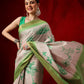 Banarasi Kotha Digital Printed Saree With Zari Border