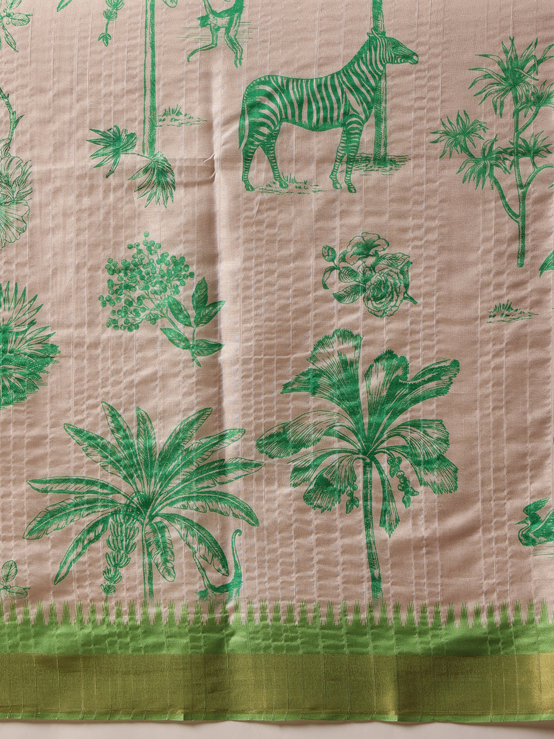 Banarasi Kotha Digital Printed Saree With Zari Border