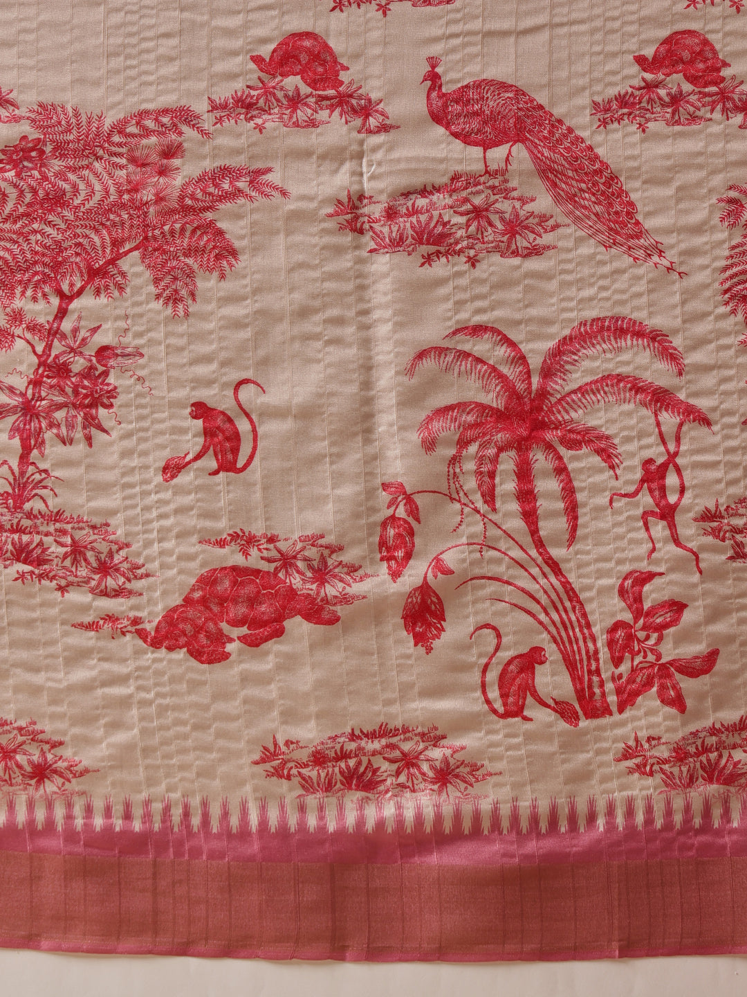 Banarasi Kotha Digital Printed Saree With Zari Border