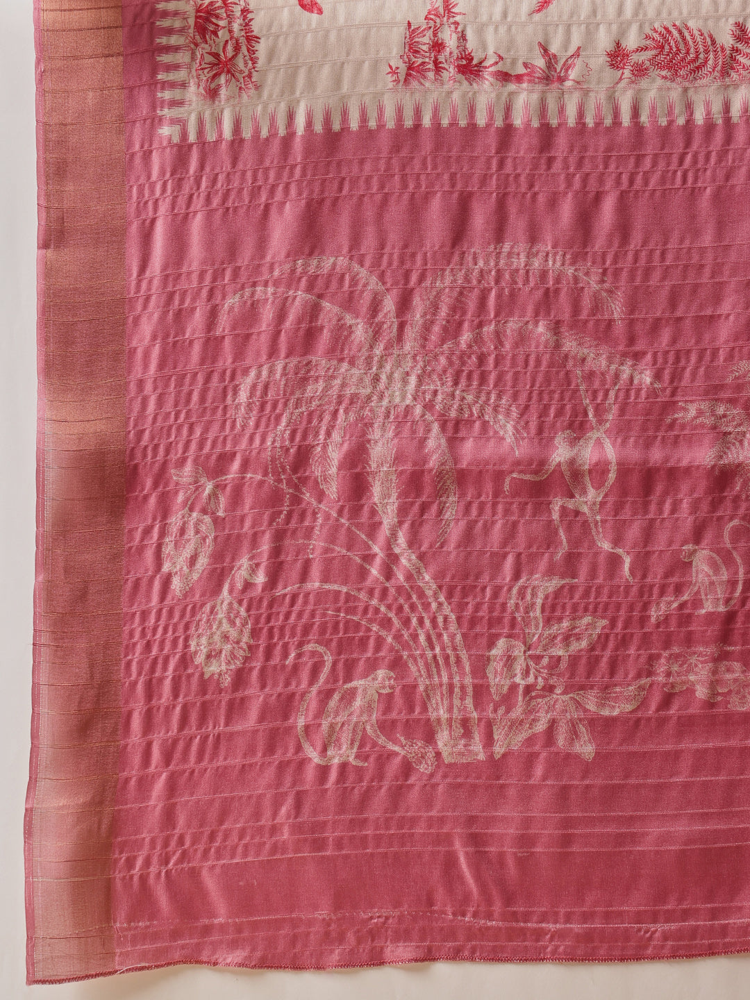 Banarasi Kotha Digital Printed Saree With Zari Border