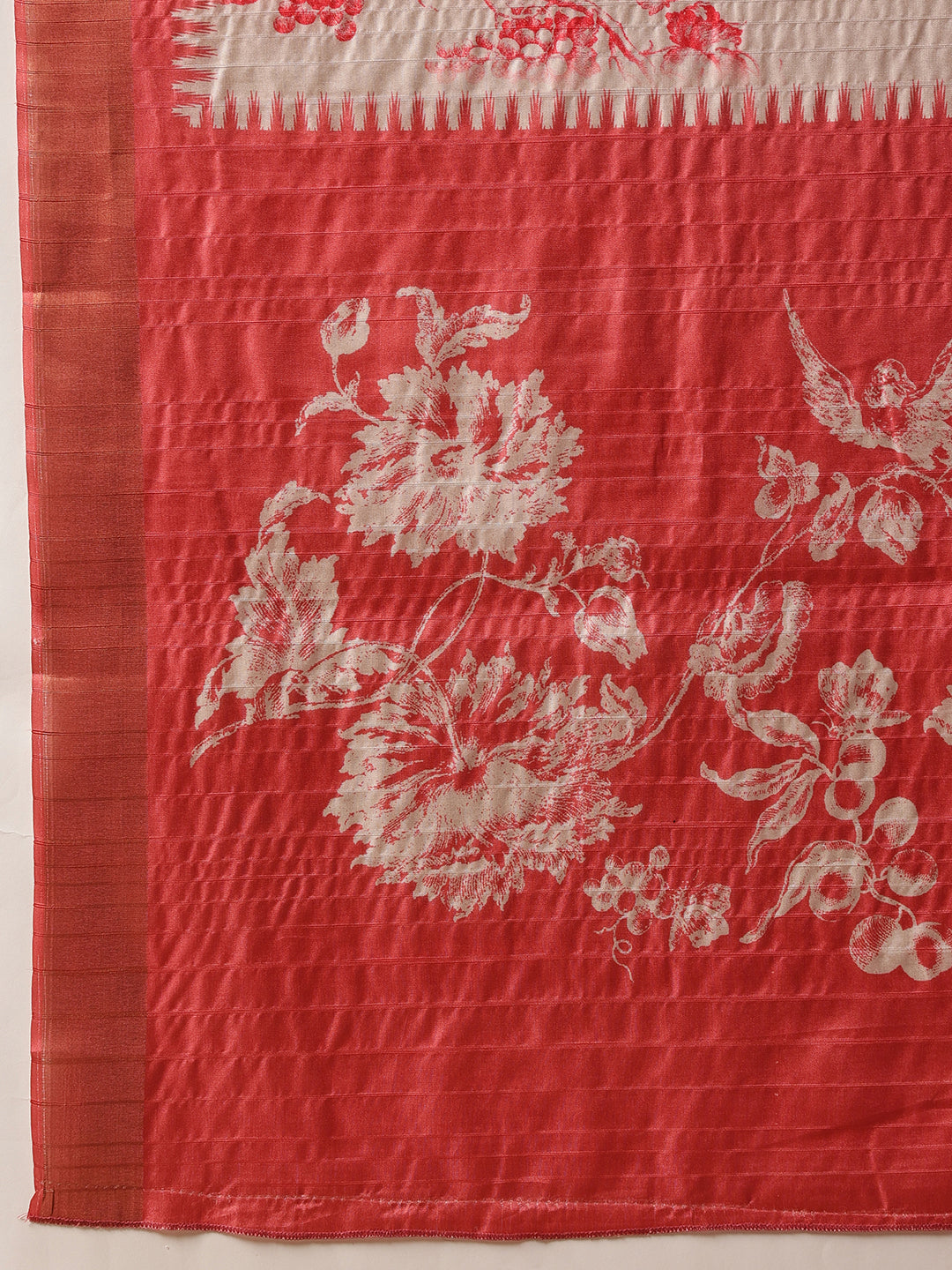 Banarasi Kotha Digital Printed Saree With Zari Border