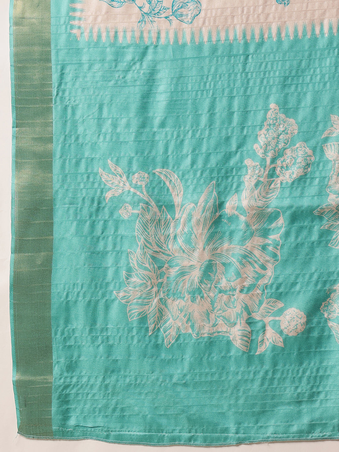 Banarasi Kotha Digital Printed Saree With Zari Border