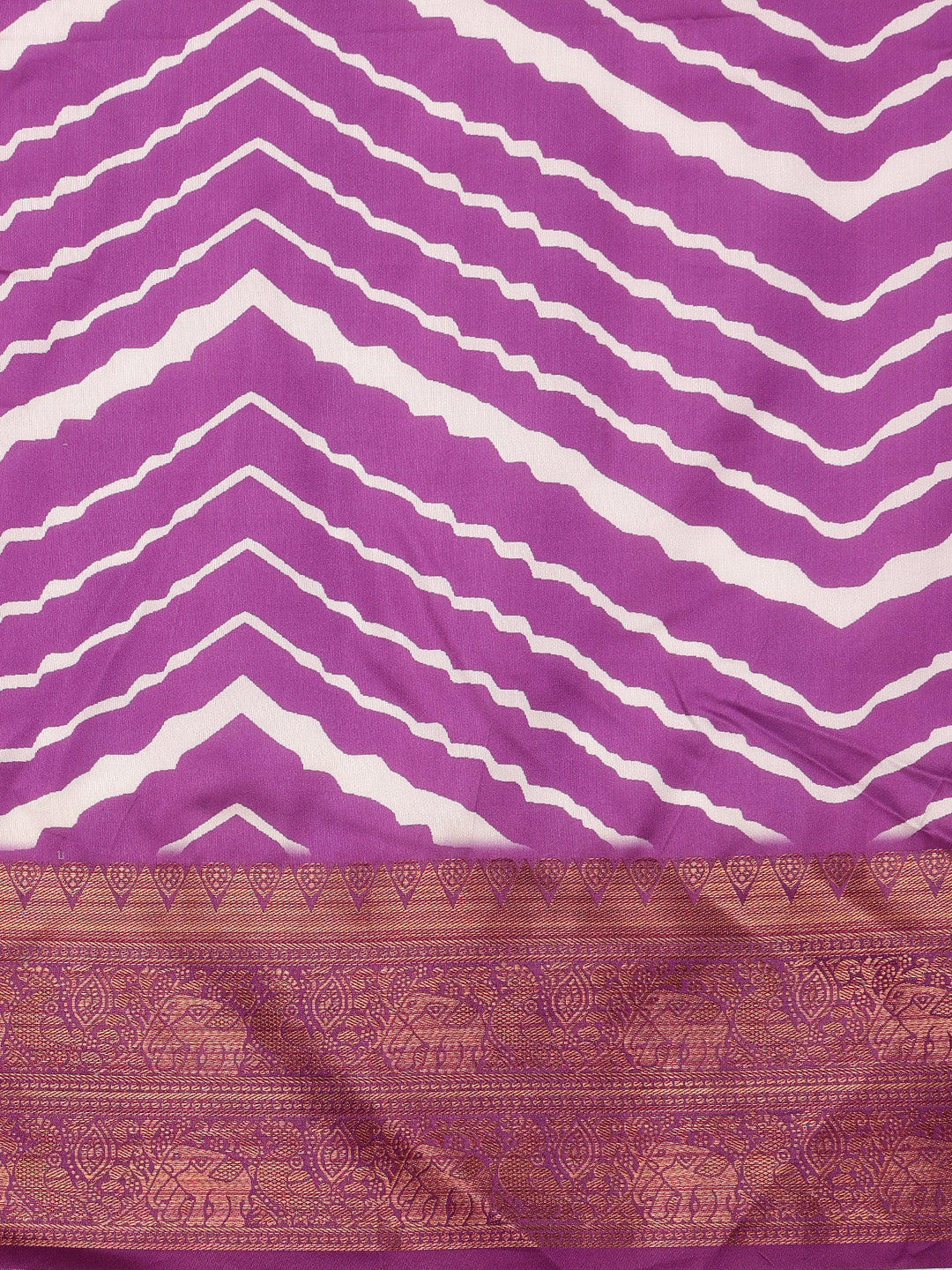 Soft Silk Lahriya Printed Saree with Zari Woven Pallu