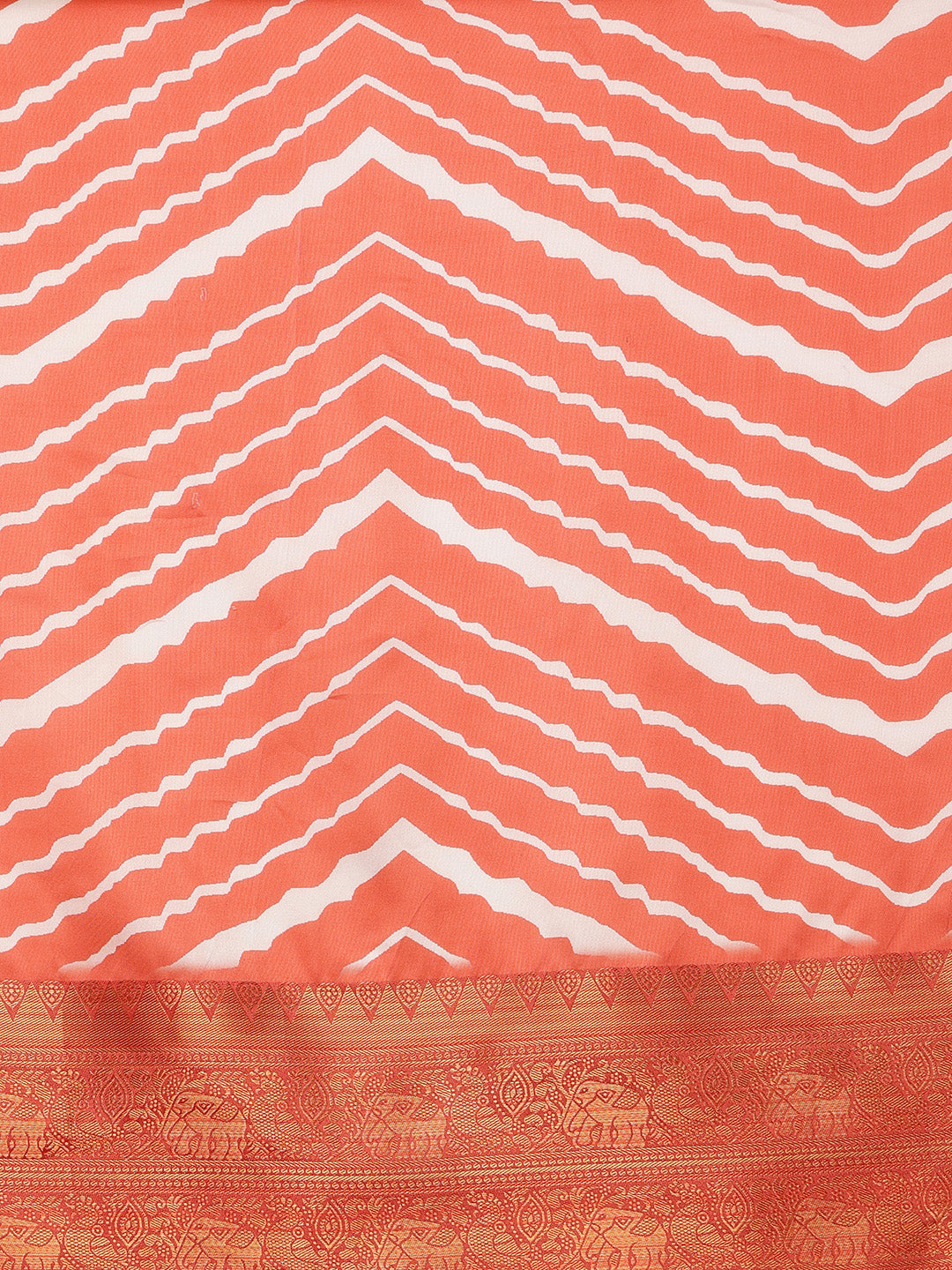 Soft Silk Lahriya Printed Saree with Zari Woven Pallu