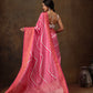 Soft Silk Lahriya Printed Saree with Zari Woven Pallu