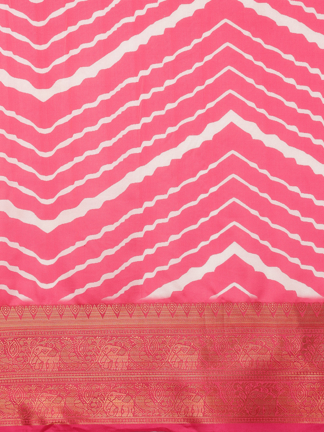 Soft Silk Lahriya Printed Saree with Zari Woven Pallu