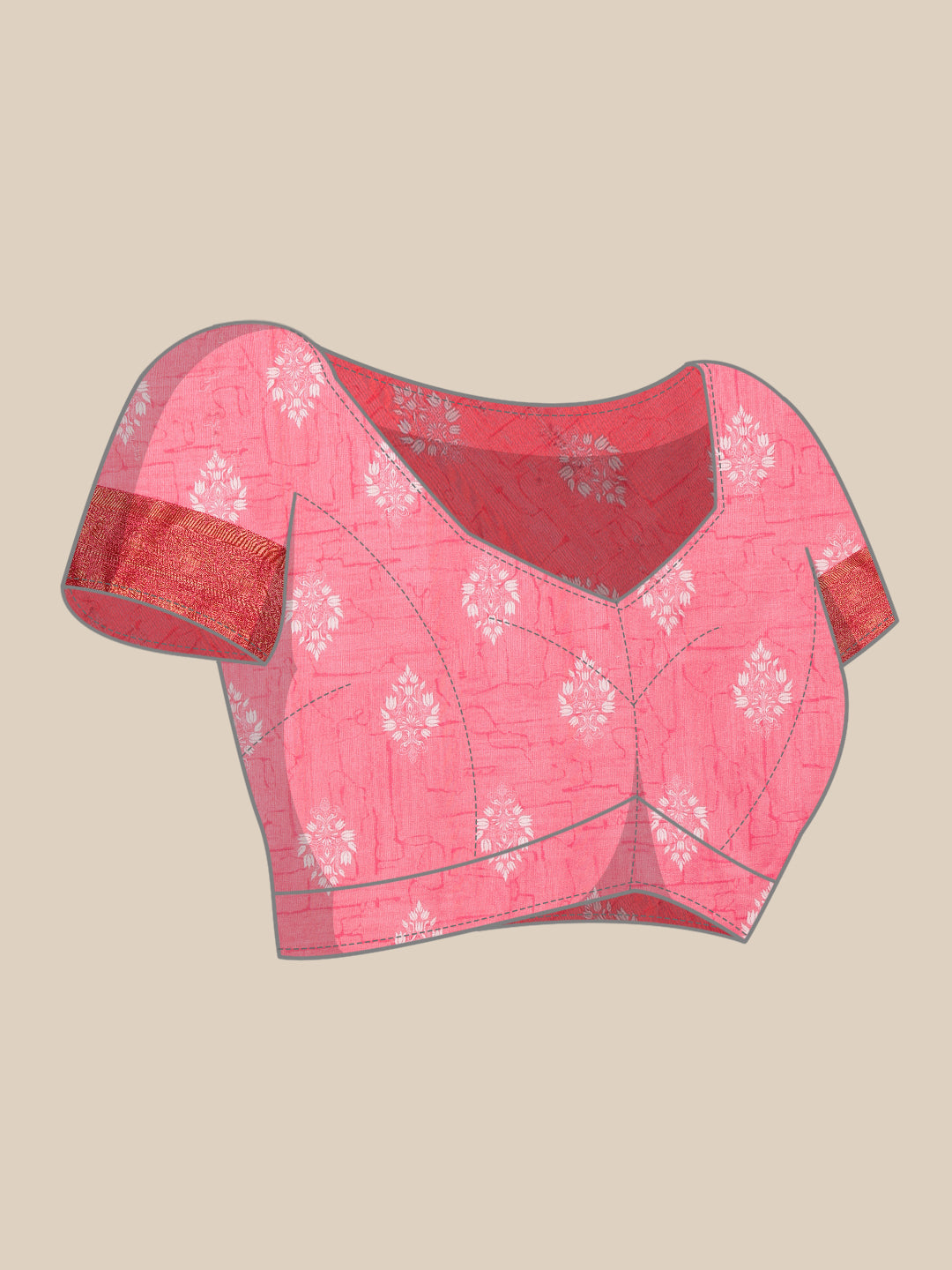 Soft Silk Lahriya Printed Saree with Zari Woven Pallu