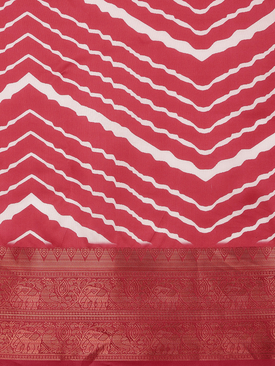 Soft Silk Lahriya Printed Saree with Zari Woven Pallu