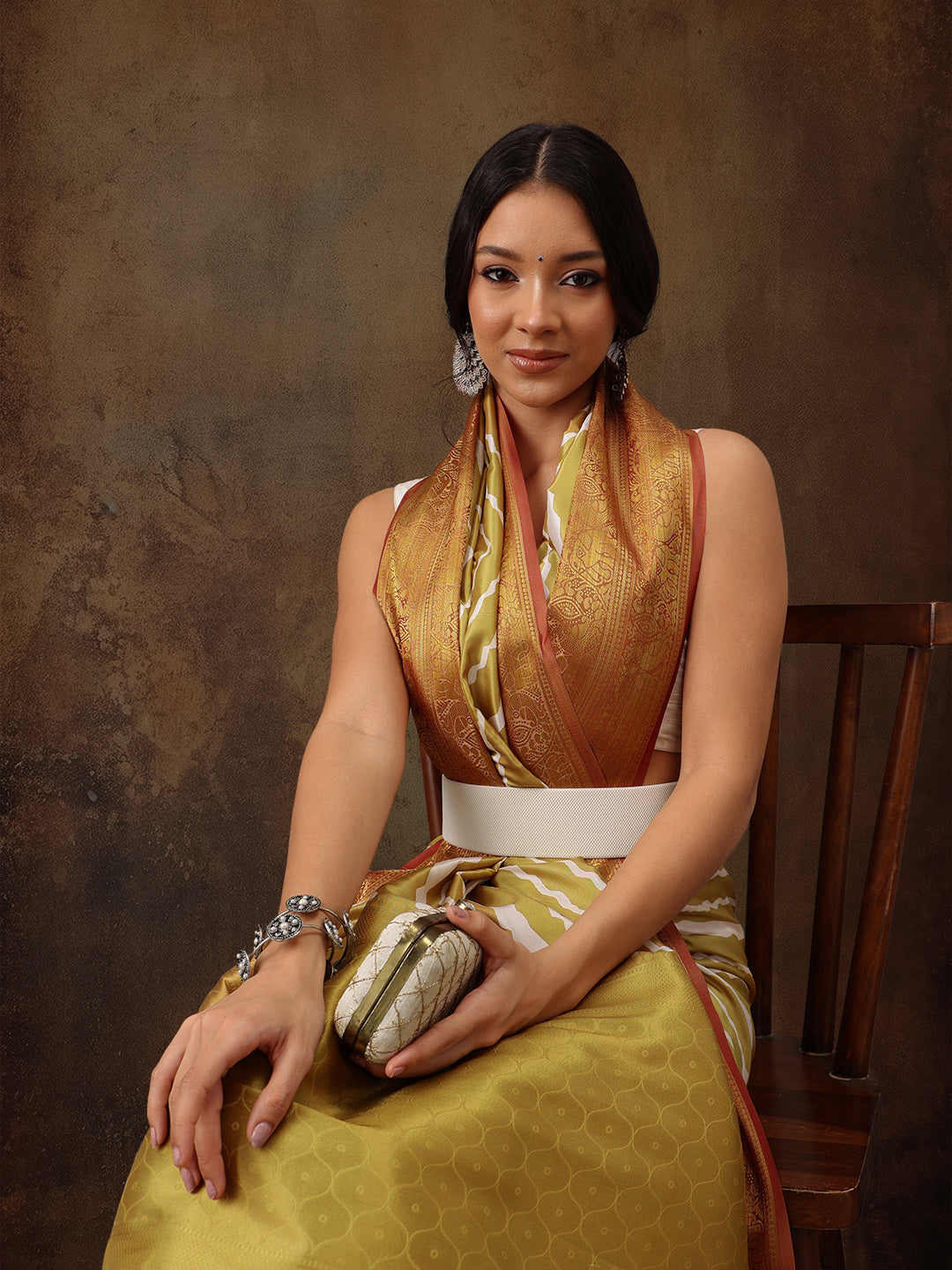 Soft Silk Lahriya Printed Saree with Zari Woven Pallu