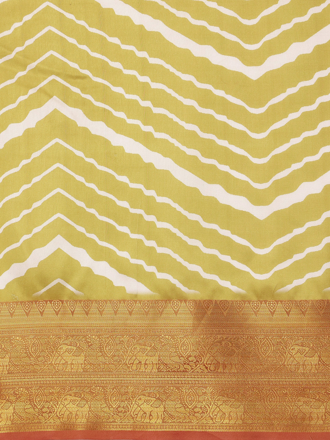 Soft Silk Lahriya Printed Saree with Zari Woven Pallu