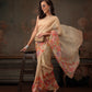 Kota Doria Tissue Silk Printed Saree With Cutwork Border