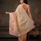 Kota Doria Tissue Silk Printed Saree With Cutwork Border