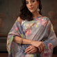 Kota Doria Tissue Silk Printed Saree With Cutwork Border