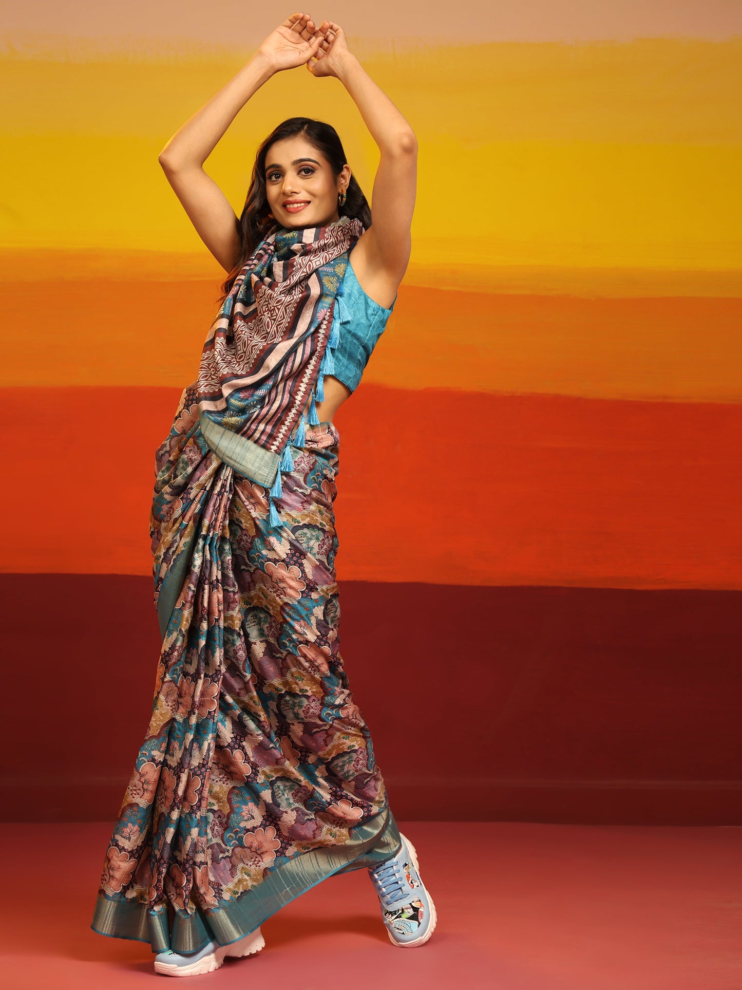 Kanchipuram Pattu Digital Print Silk Saree