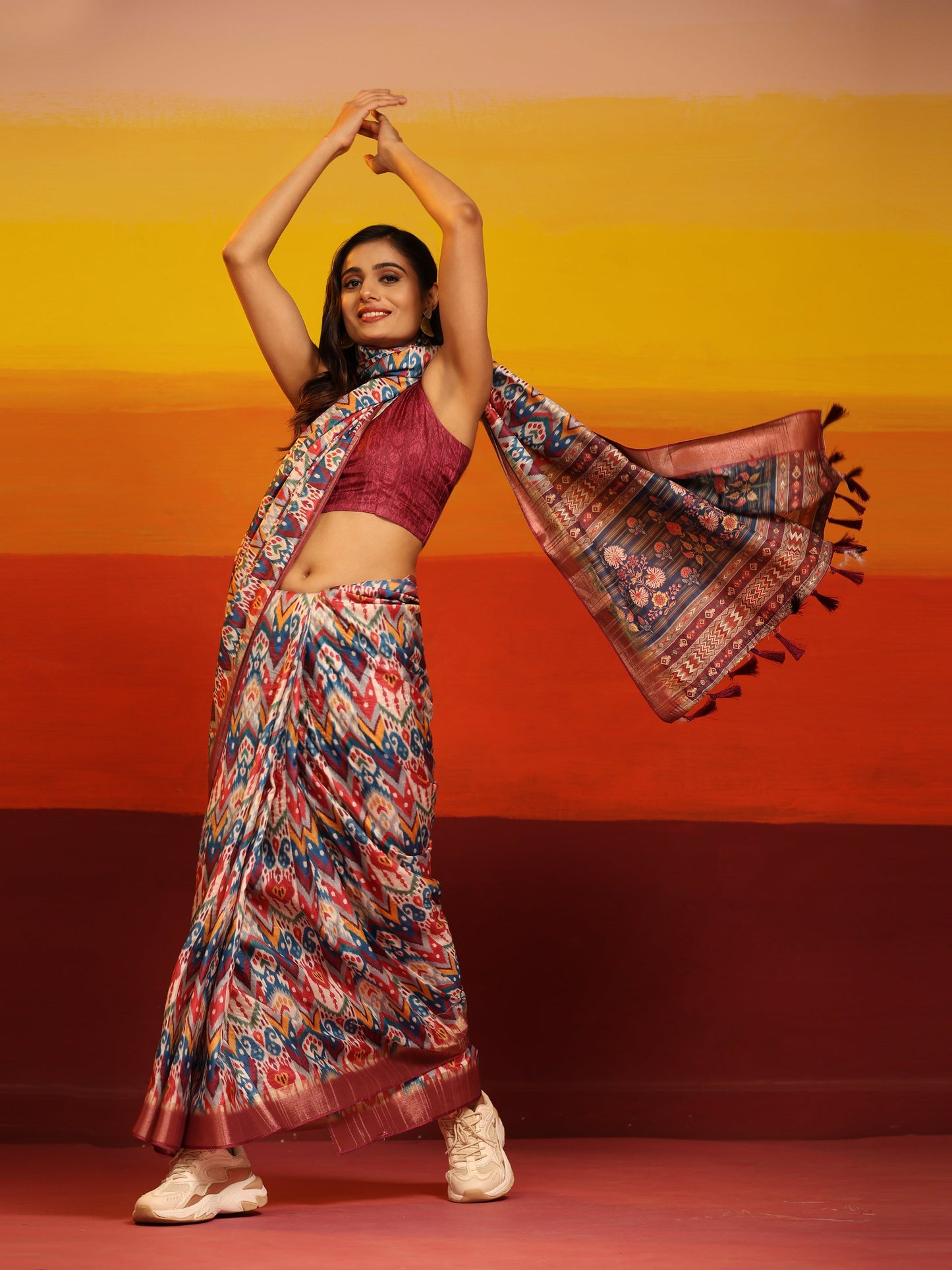 Kanchipuram Pattu Digital Print Silk Saree