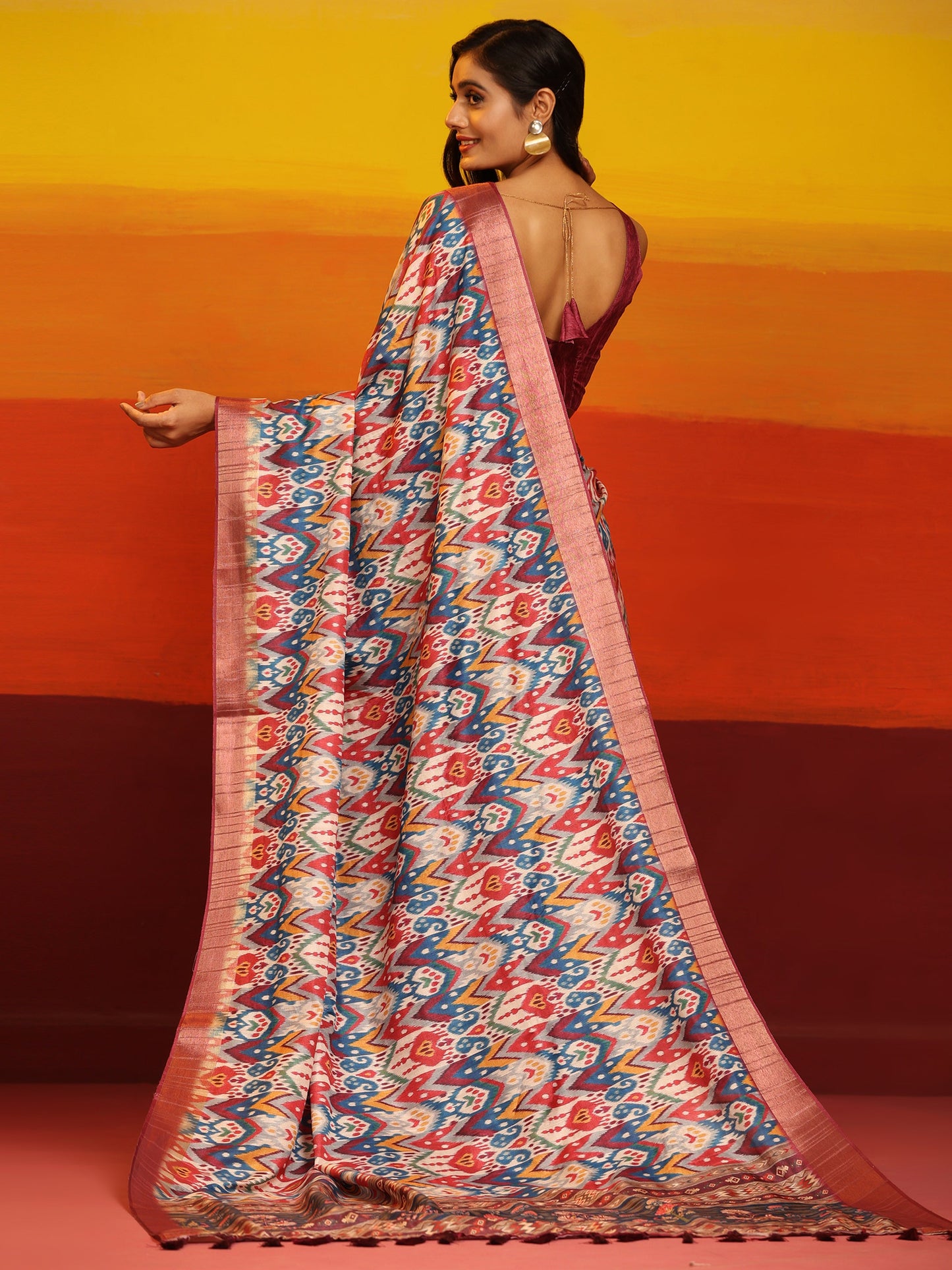 Kanchipuram Pattu Digital Print Silk Saree