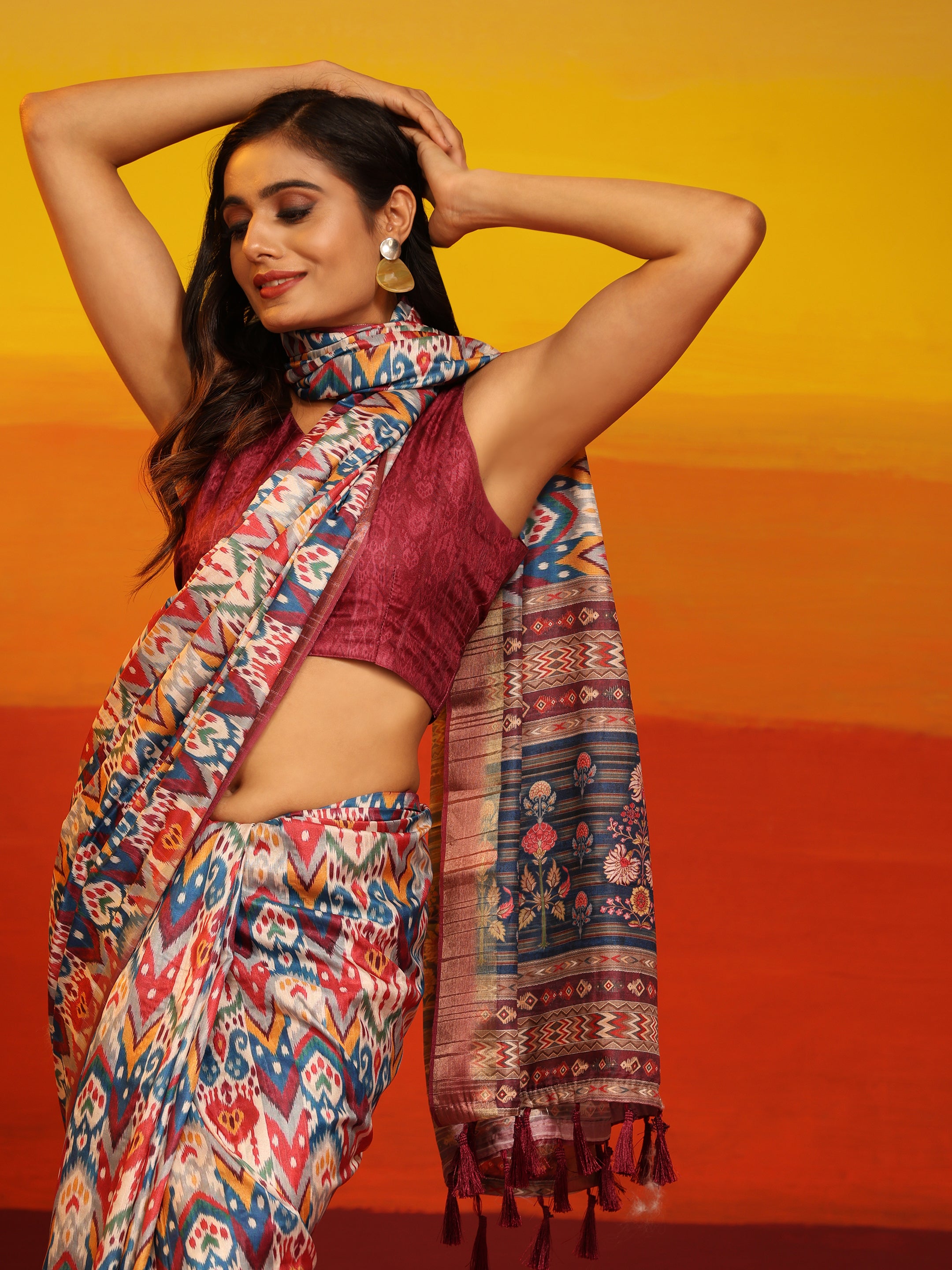 Kanchipuram Pattu Digital Print Silk Saree