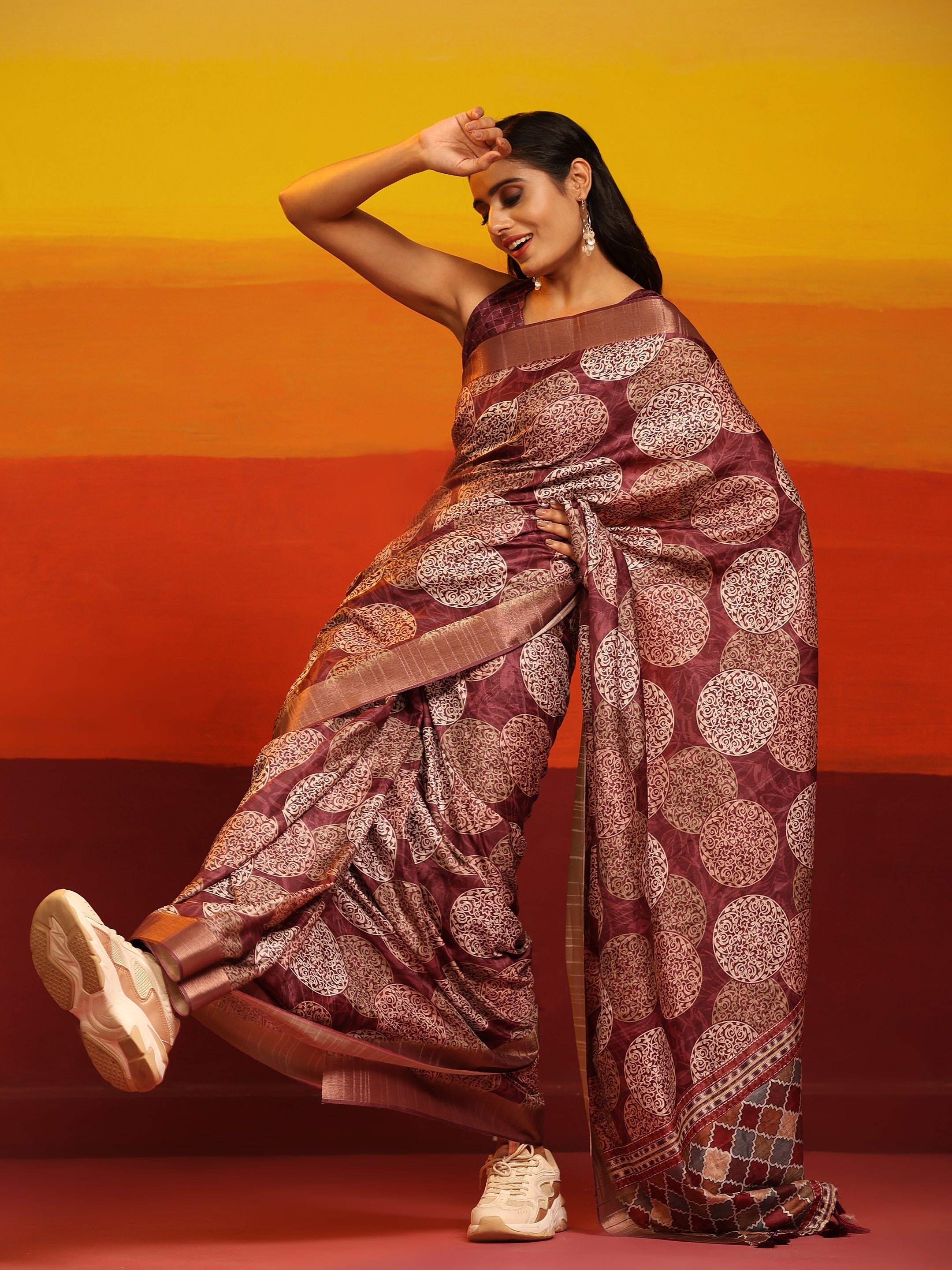 Kanchipuram Pattu Digital Print Silk Saree