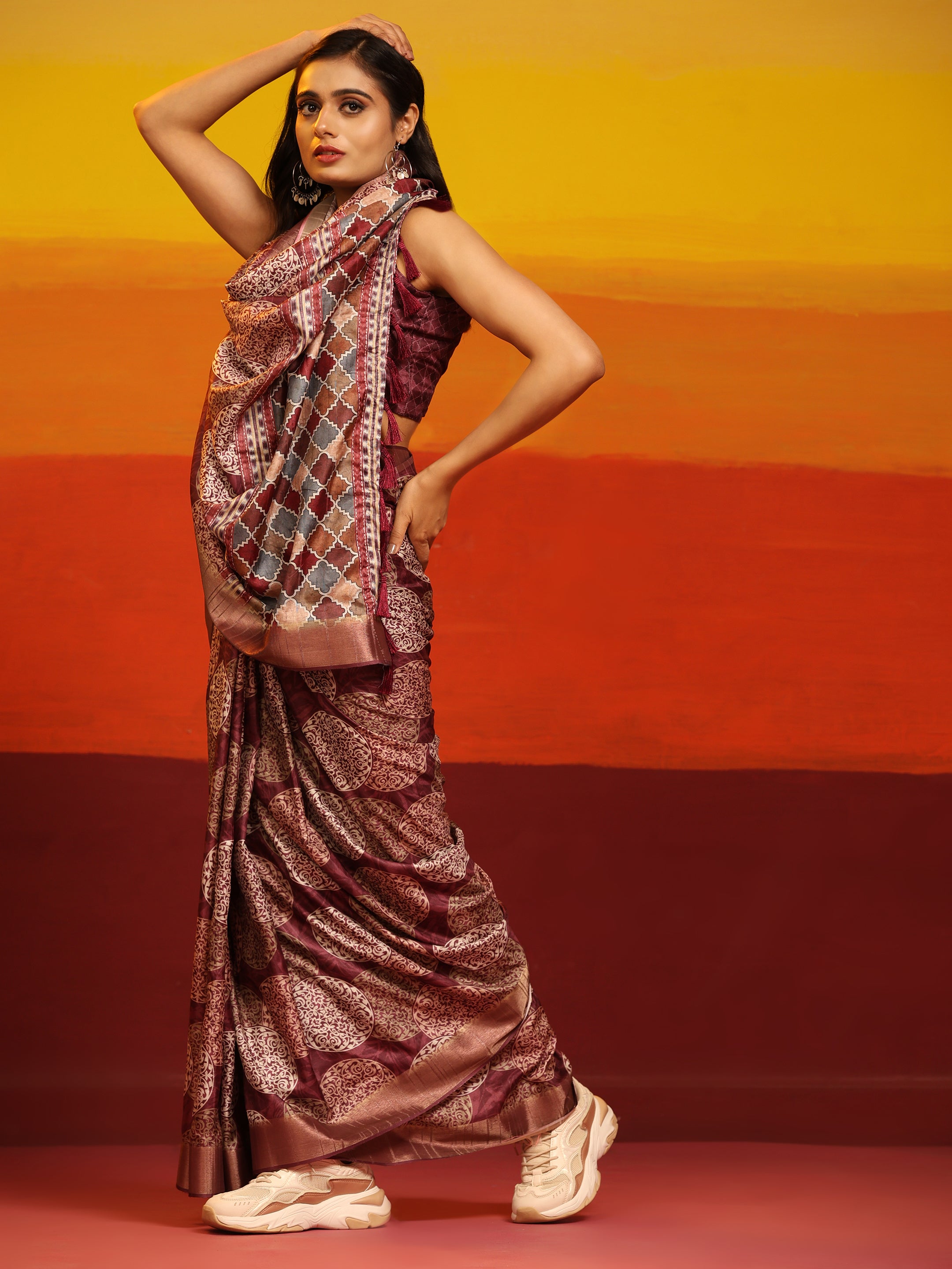 Kanchipuram Pattu Digital Print Silk Saree