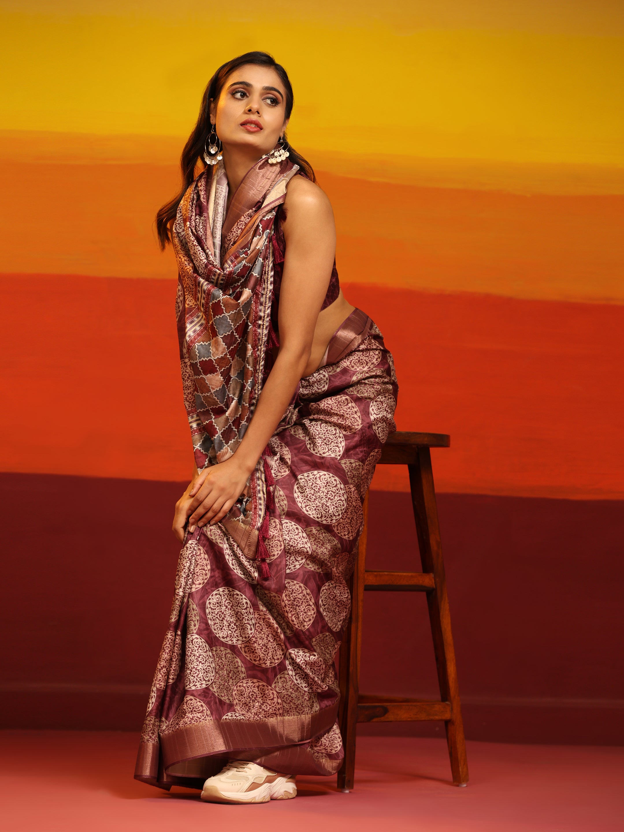 Kanchipuram Pattu Digital Print Silk Saree