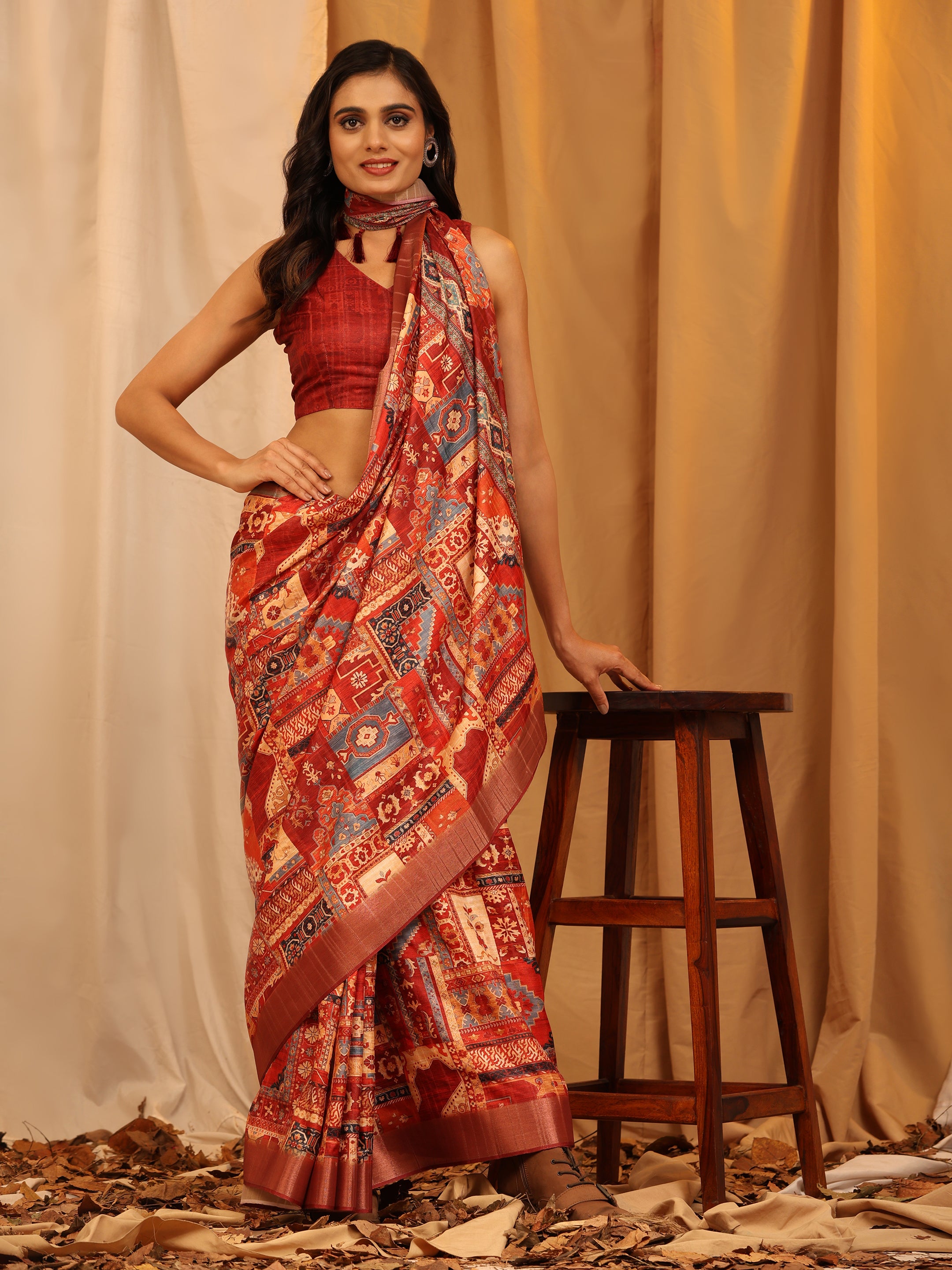 Kanchipuram Pattu Digital Print Silk Saree