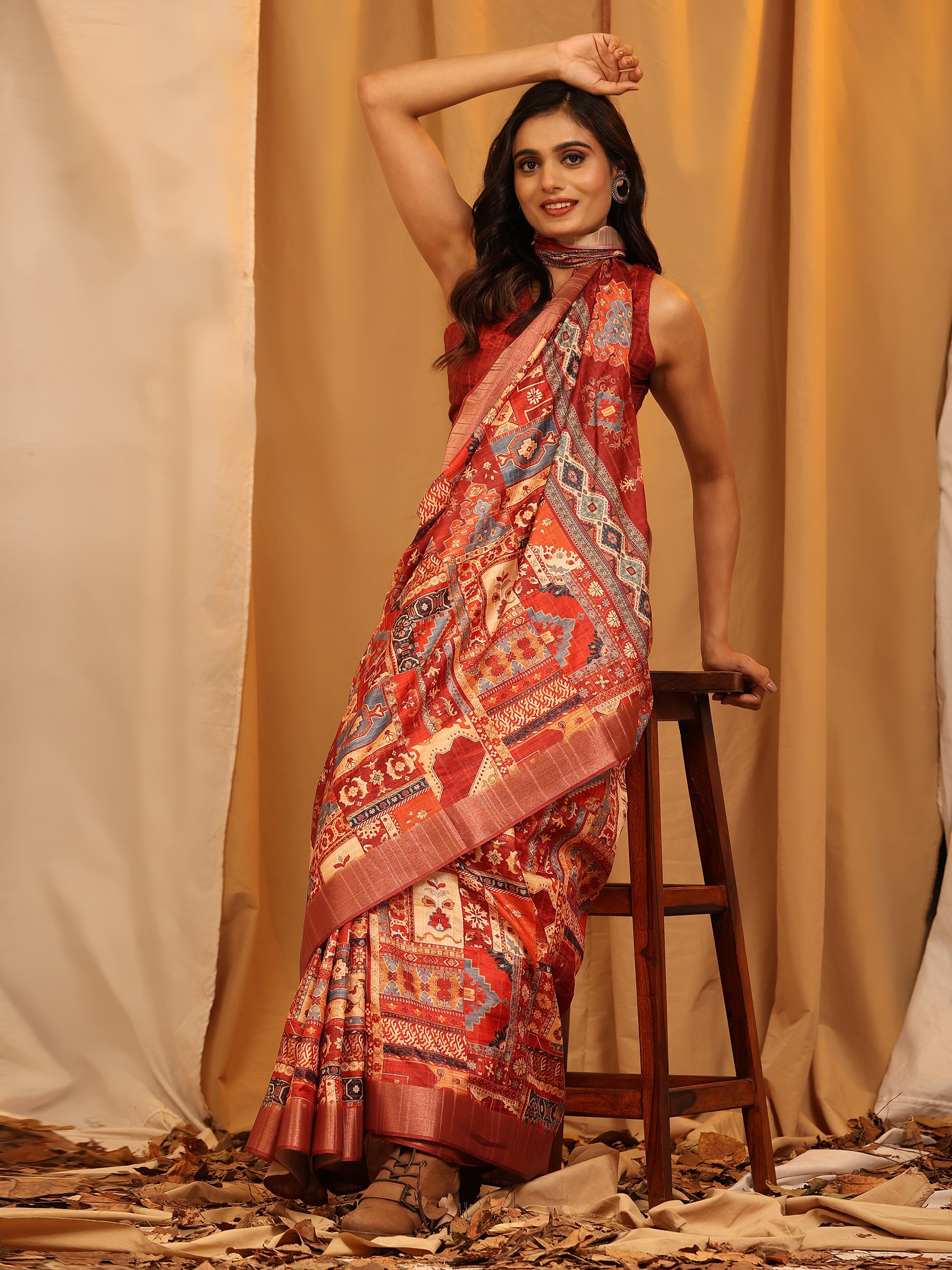 Kanchipuram Pattu Digital Print Silk Saree