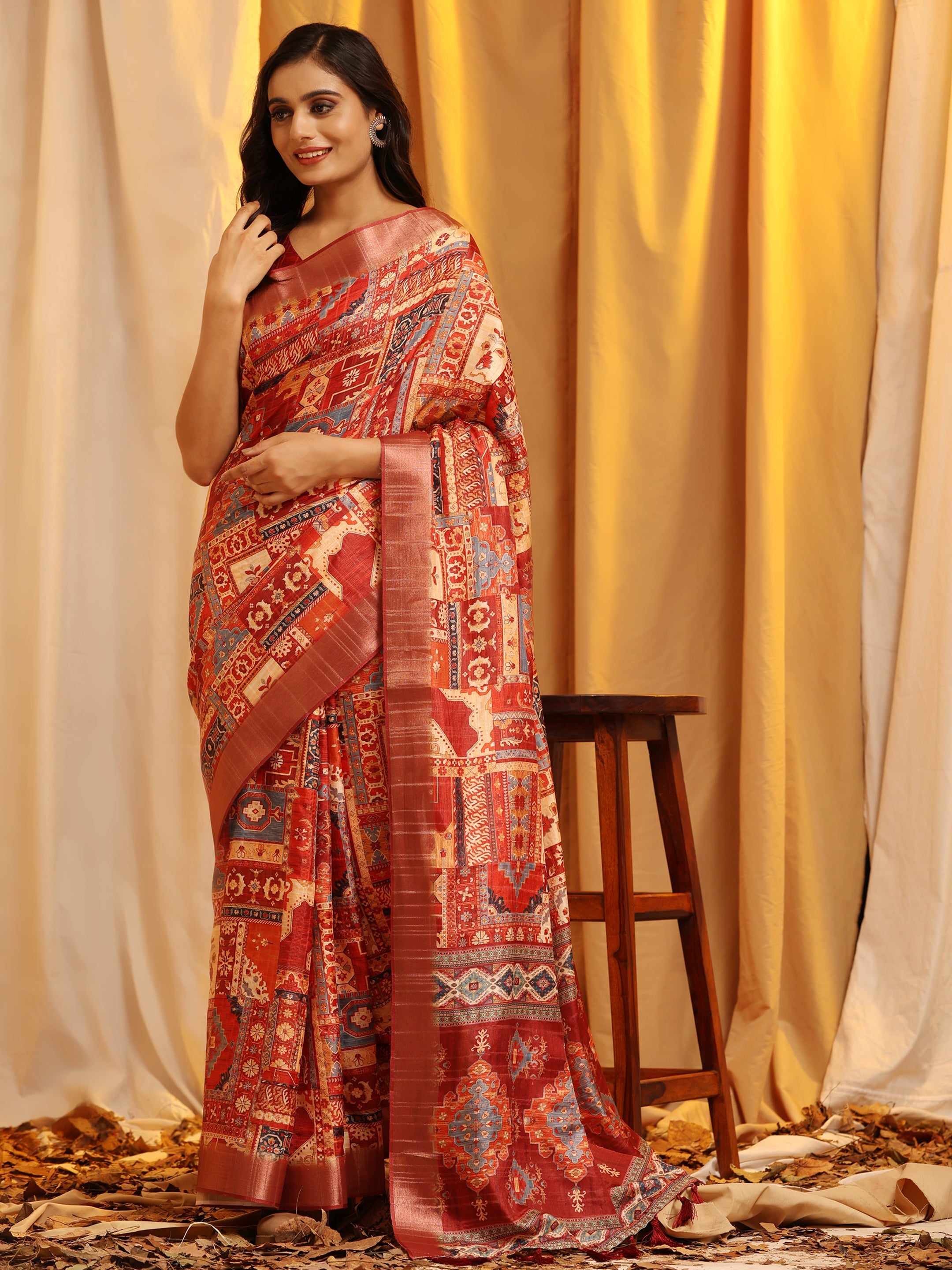 Kanchipuram Pattu Digital Print Silk Saree