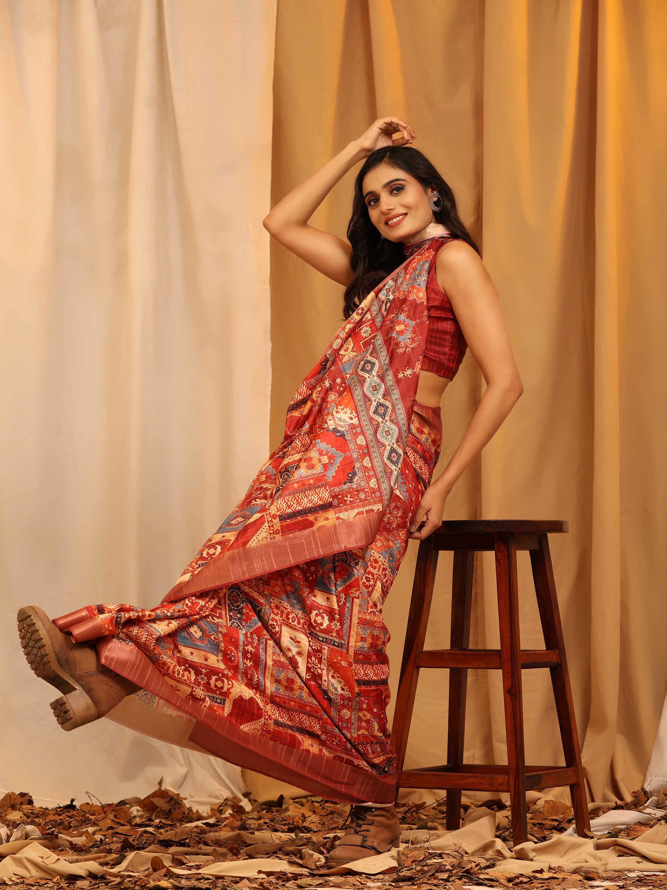 Kanchipuram Pattu Digital Print Silk Saree