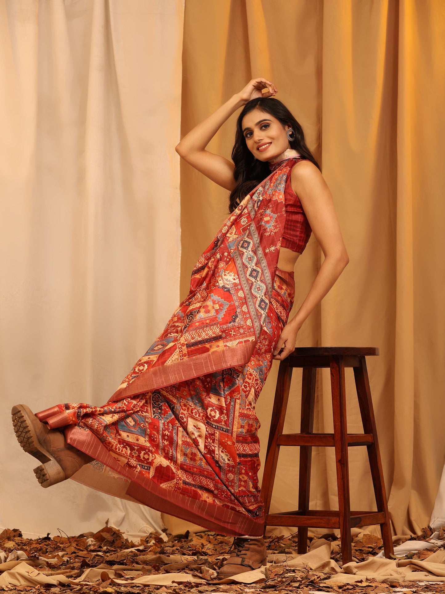 Kanchipuram Pattu Digital Print Silk Saree