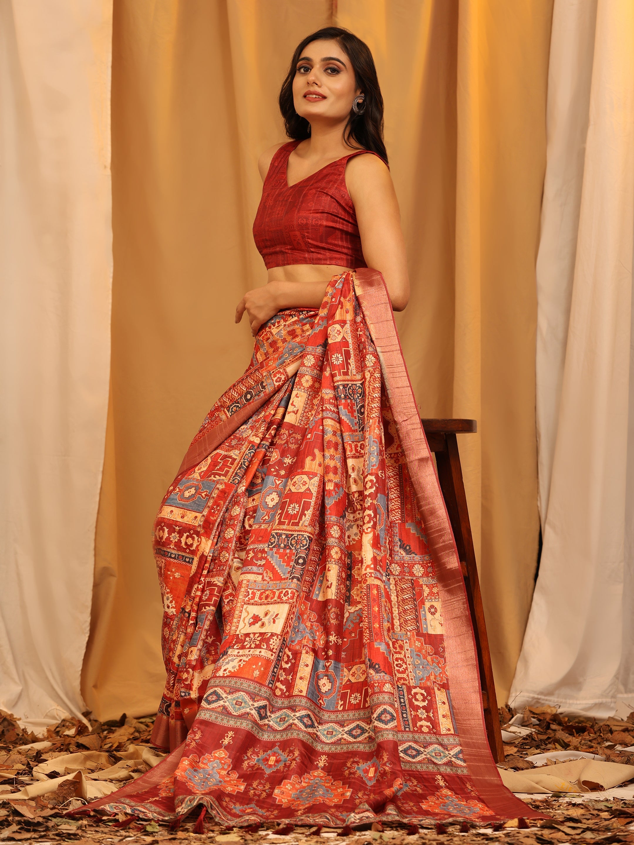 Kanchipuram Pattu Digital Print Silk Saree