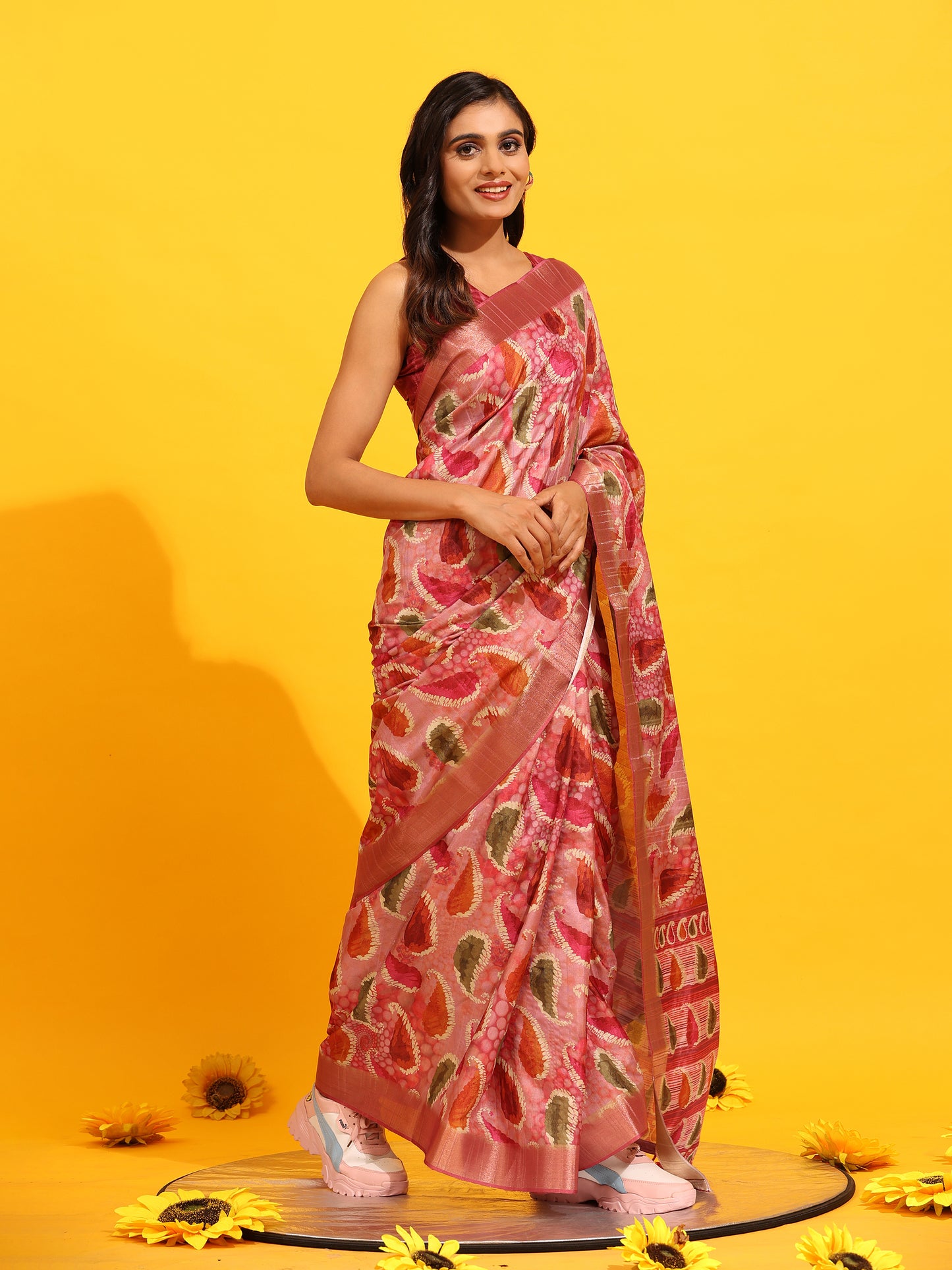Kanchipuram Pattu Digital Print Silk Saree
