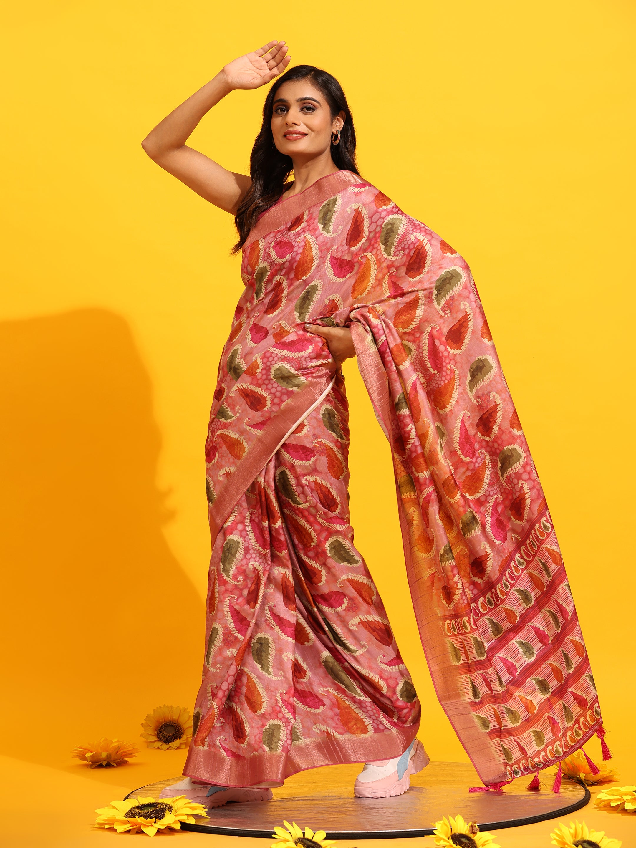 Kanchipuram Pattu Digital Print Silk Saree